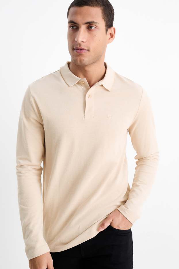 Herren - Poloshirt - beige