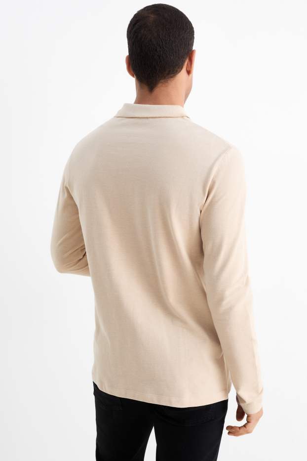 Herren - Poloshirt - beige