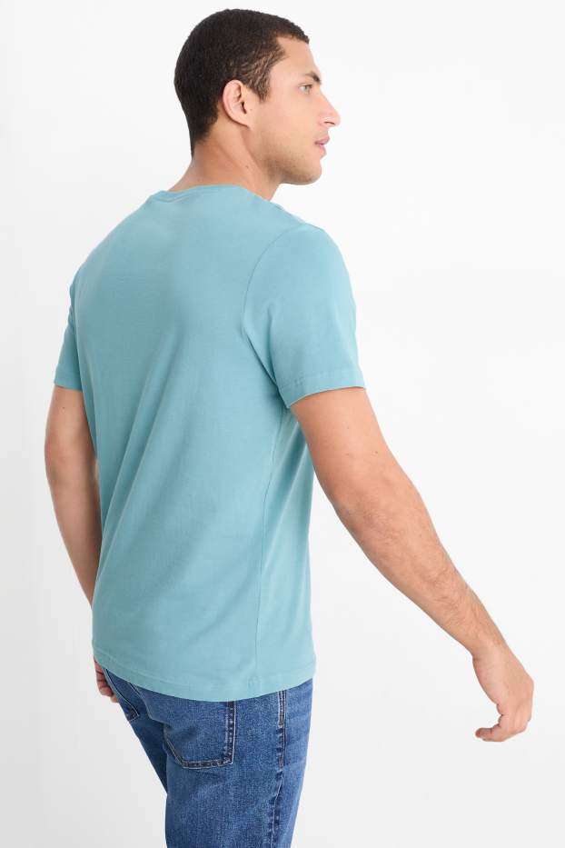 Heren - T-shirt - regular fit - turquoise