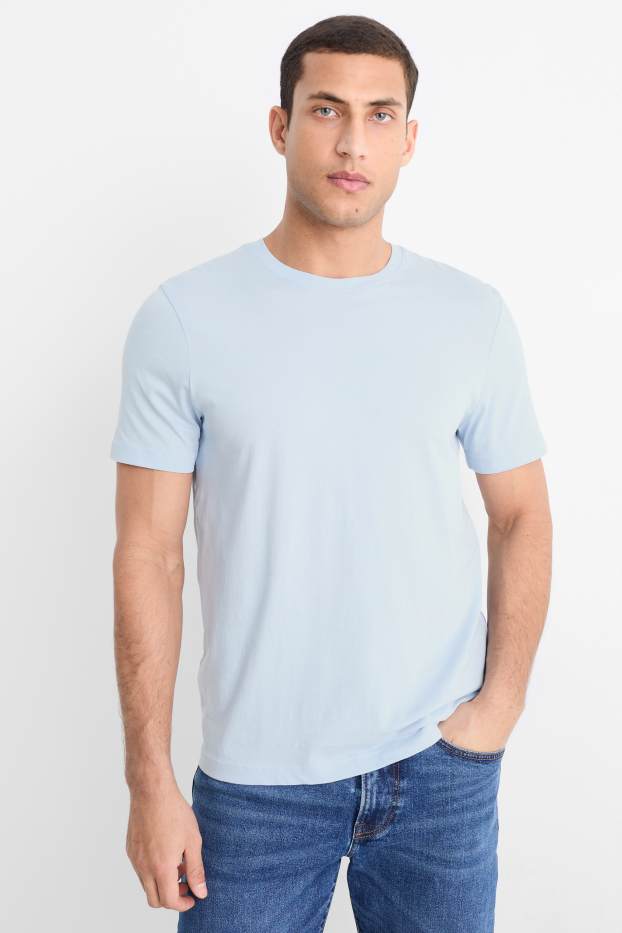 Hommes - T-shirt - regular fit - bleu clair