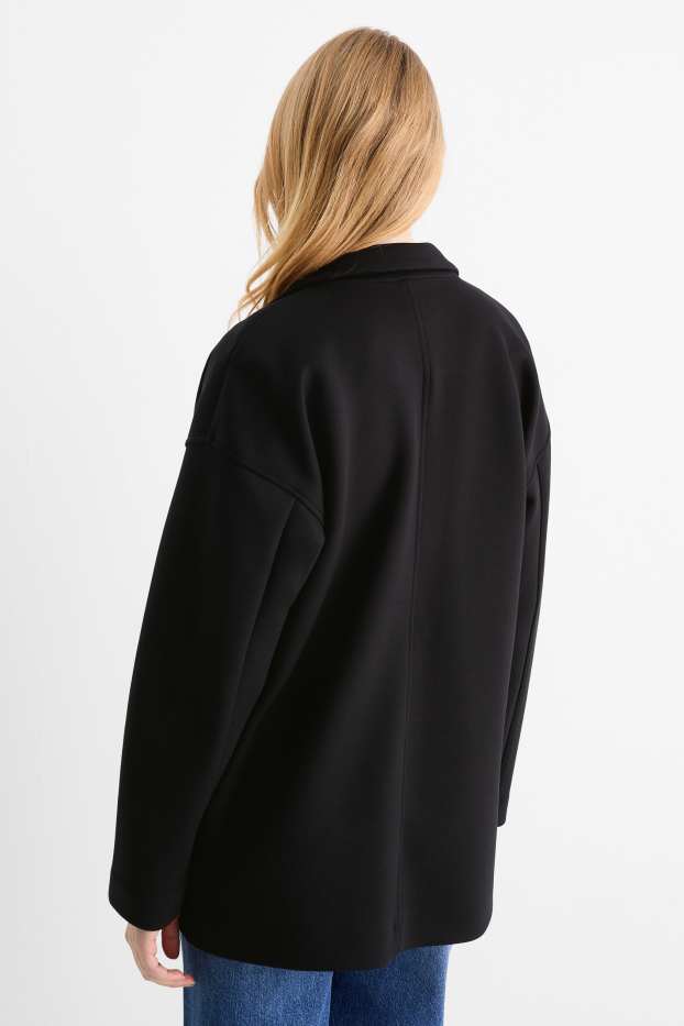 Damen - Oversized-Longblazer - schwarz