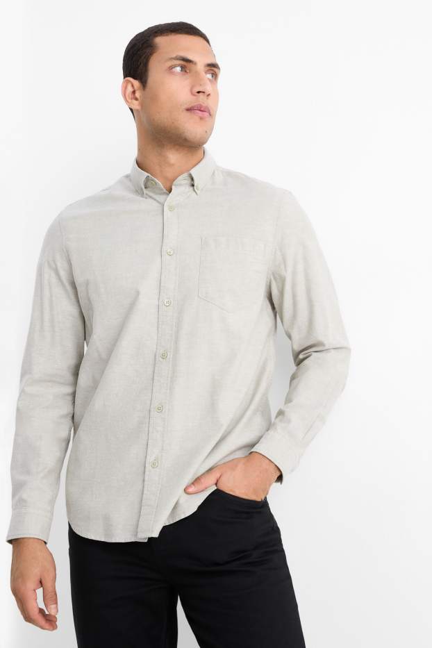 Herren - Hemd - Regular Fit - Button-down - mintgrün