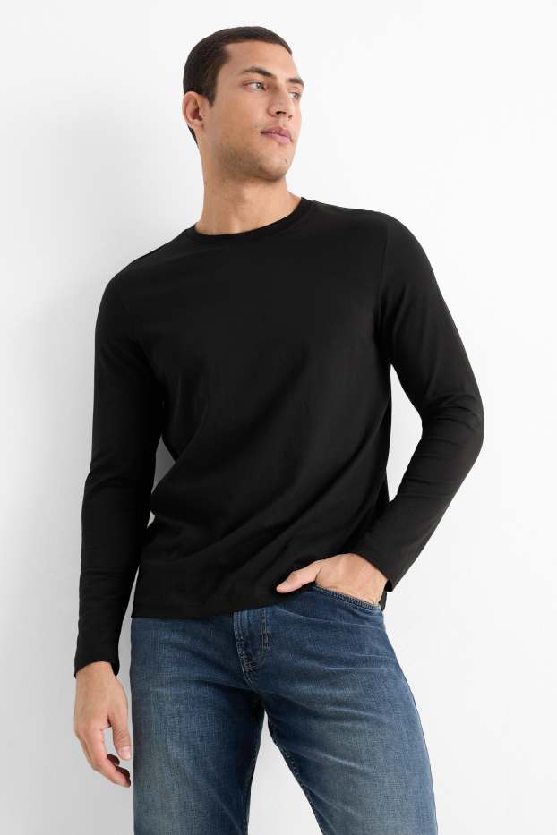 Heren - Longsleeve - zwart
