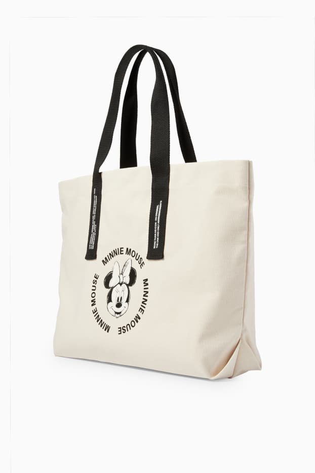 Dames - Grote shopper - Minnie Mouse - licht beige