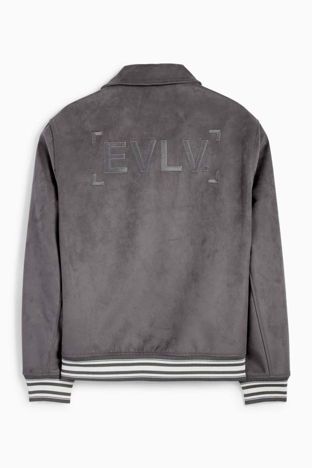 Heren - Blouson - imitatiesuède - donkergrijs