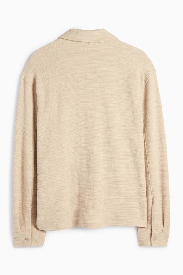 Herren - Hemd - Relaxed Fit - Kent - strukturiert - beige