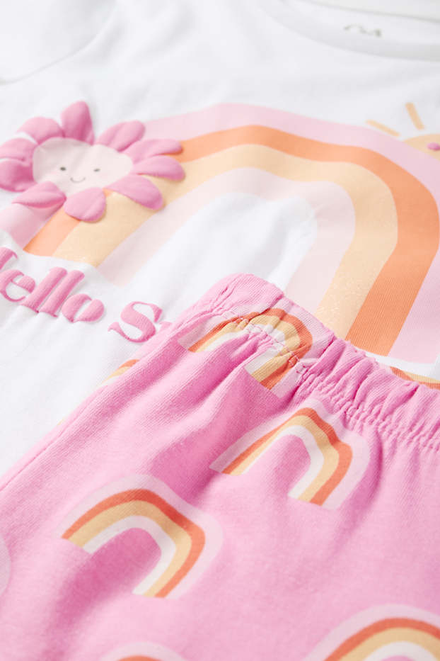 Children Girls - Rainbow - pyjamas - 2 piece - white