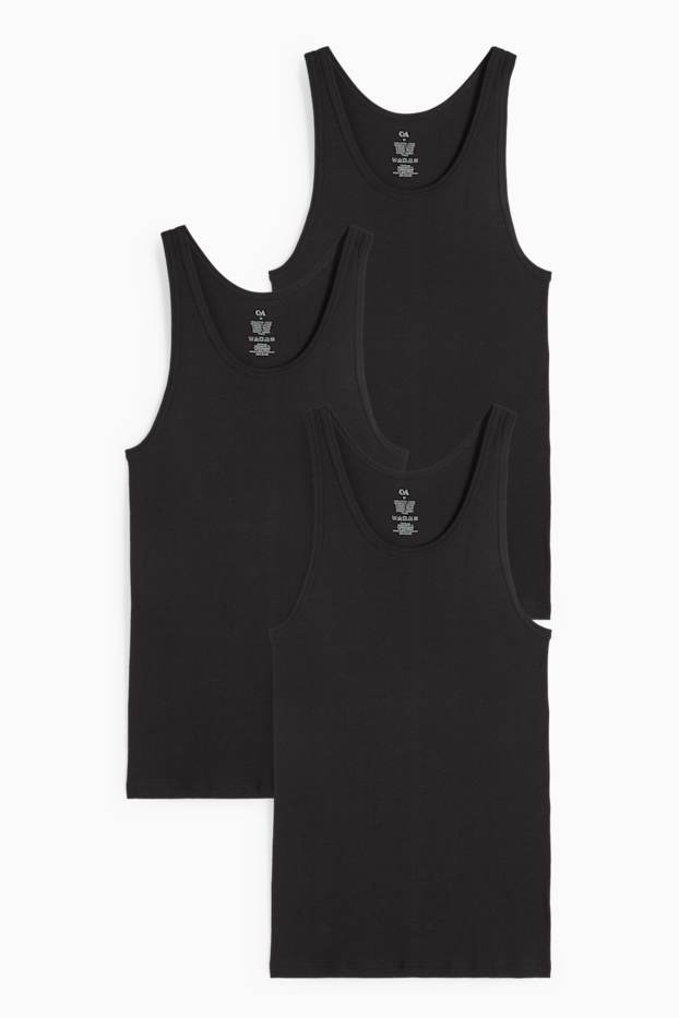 Men - Multipack of 3 - vest - skinny rib - black