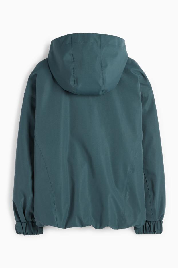 Dames - Regenjas met capuchon - waterdicht - groen