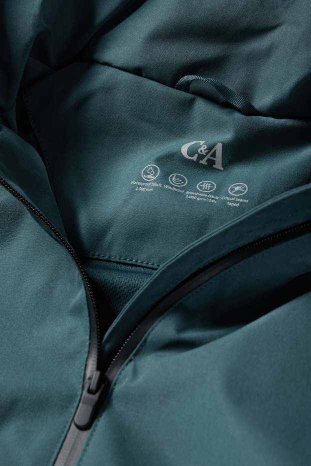 Dames - Regenjas met capuchon - waterdicht - groen
