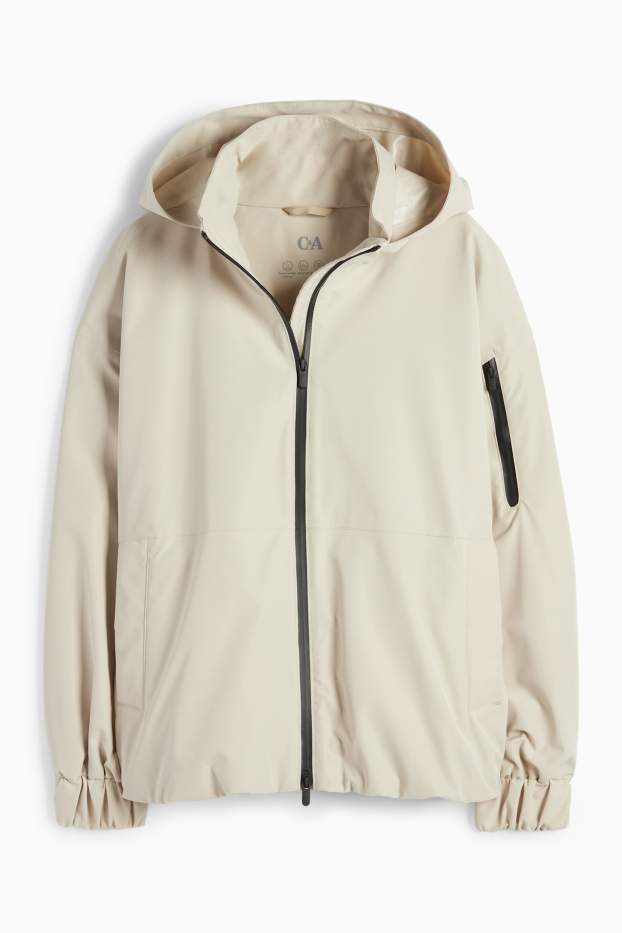 Donna - Giacca impermeabile con cappuccio - impermeabile - beige