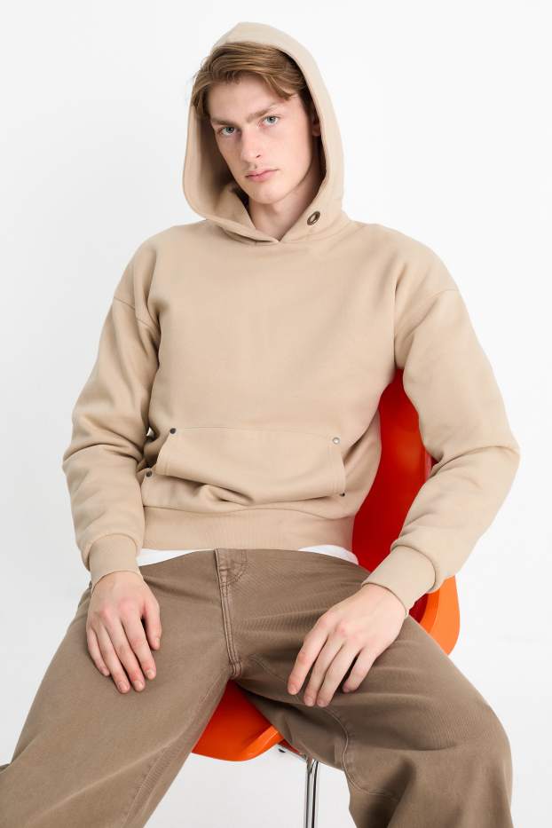 Men - Oversized hoodie - beige