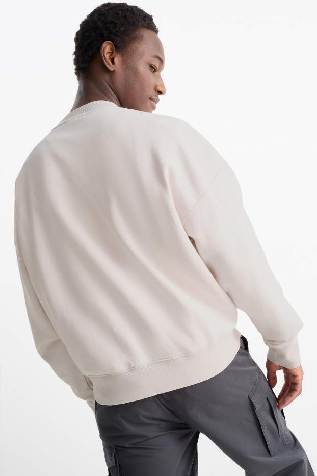 Hommes - Sweat oversize - blanc crème