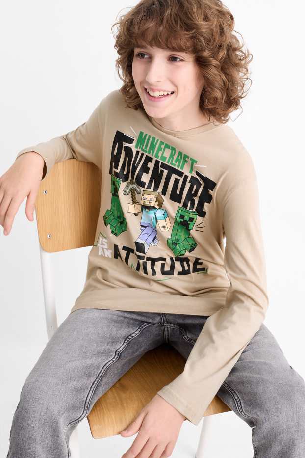 Bambini - Minecraft - maglia a maniche lunghe - beige