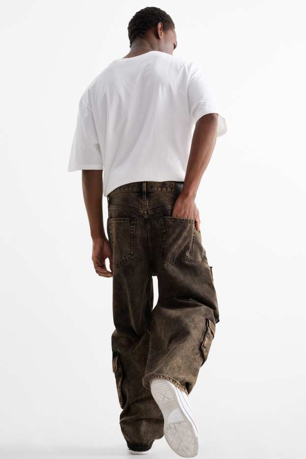 Herren - Cargo Jeans - jeansbraun