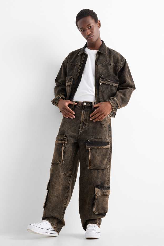 Herren - Cargo Jeans - jeansbraun