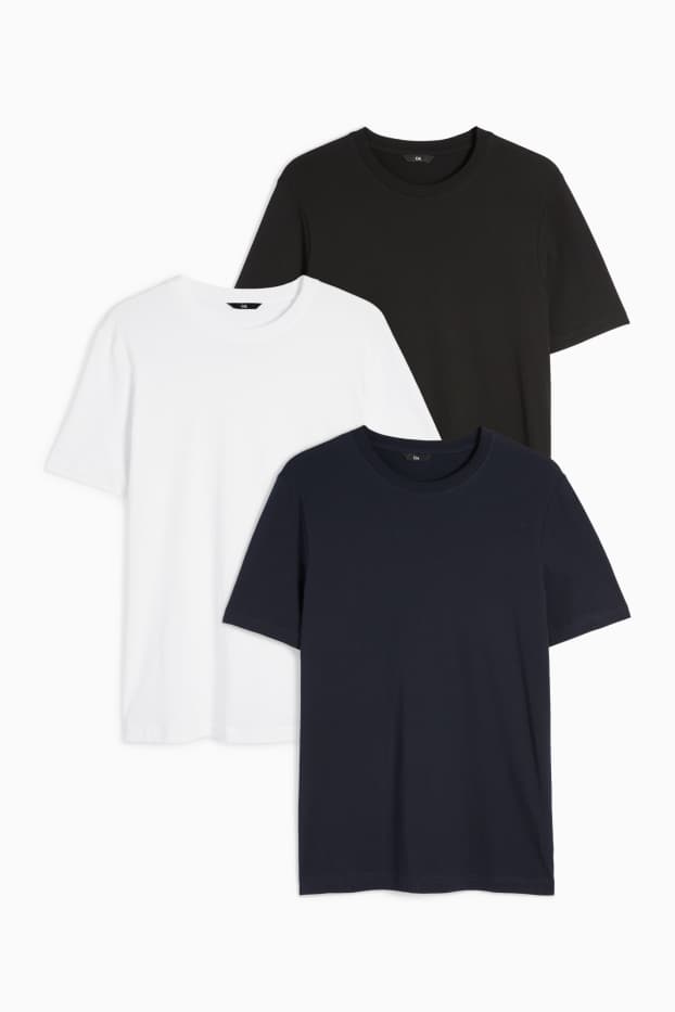 Uomo - Confezione da 3 - t-shirt - regular fit  - blu scuro