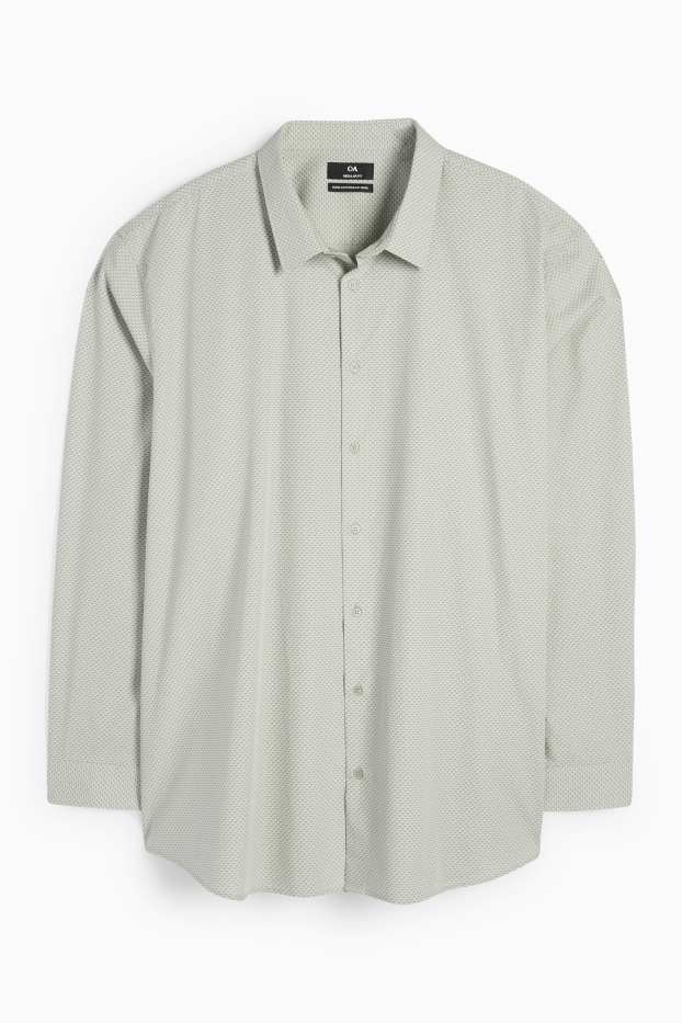 Bărbați - Cămașă - regular fit - guler Kent - ușor de călcat - print minimalist - verde deschis