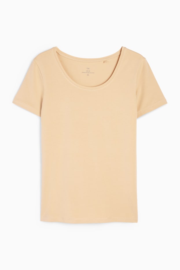 Dona - Samarreta de màniga curta - slim fit - beix