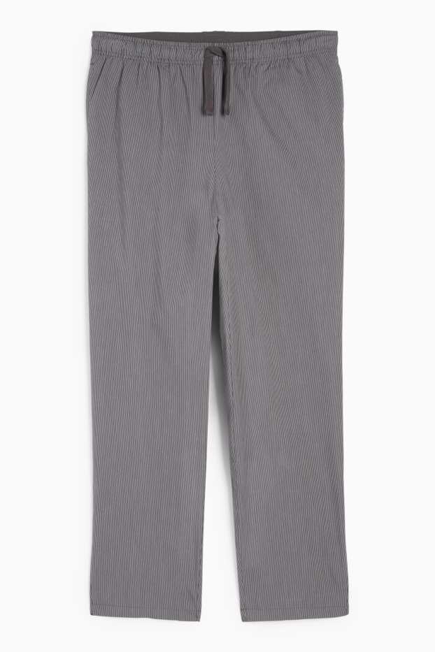 Men - Pyjama bottoms - striped - dark gray