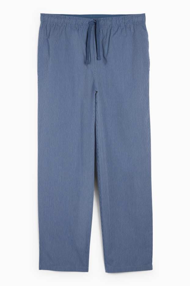 Herren - Pyjamahose - gestreift - dunkelblau