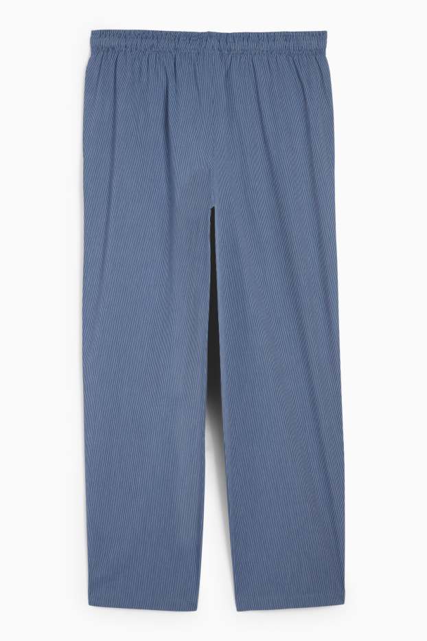 Herren - Pyjamahose - gestreift - dunkelblau