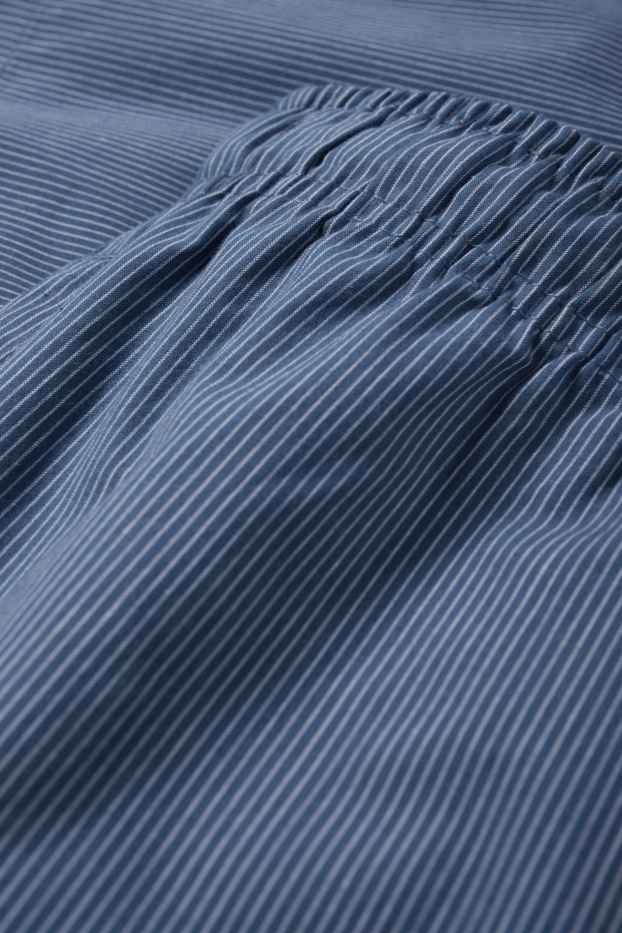 Herren - Pyjamahose - gestreift - dunkelblau