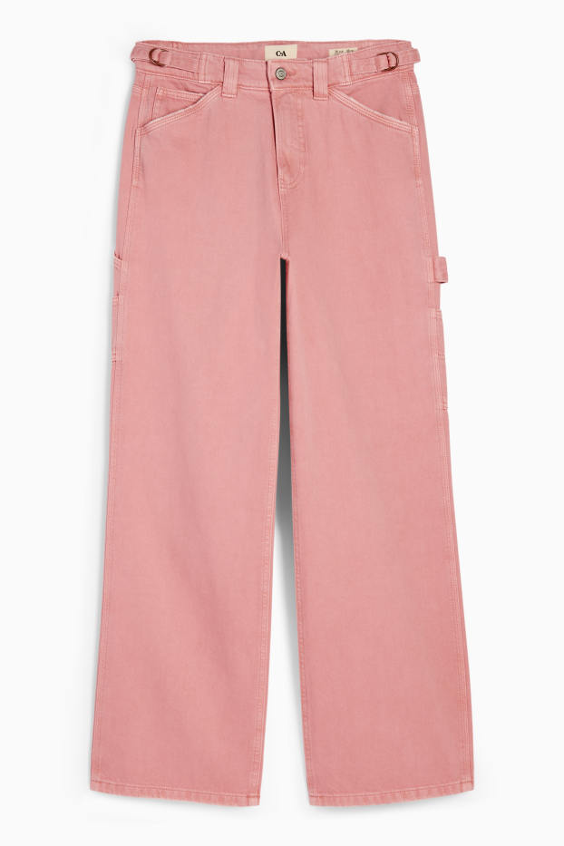 Damen - Stoffhose - Baggy Fit - pink