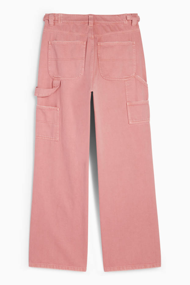 Damen - Stoffhose - Baggy Fit - pink