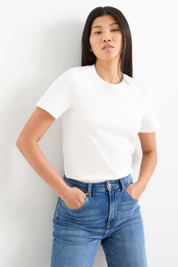 Dona - Samarreta de màniga curta - slim fit - blanc
