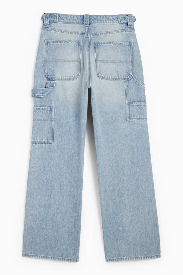 Femei - Baggy jeans - talie medie - denim-albastru deschis