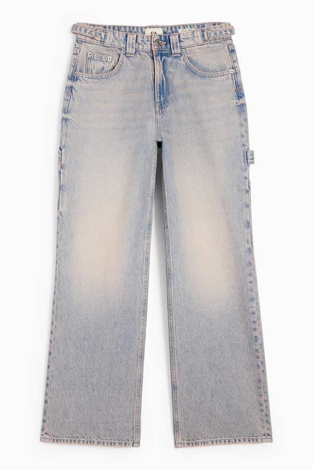Dona - Baggy jeans - mid waist - texà gris clar