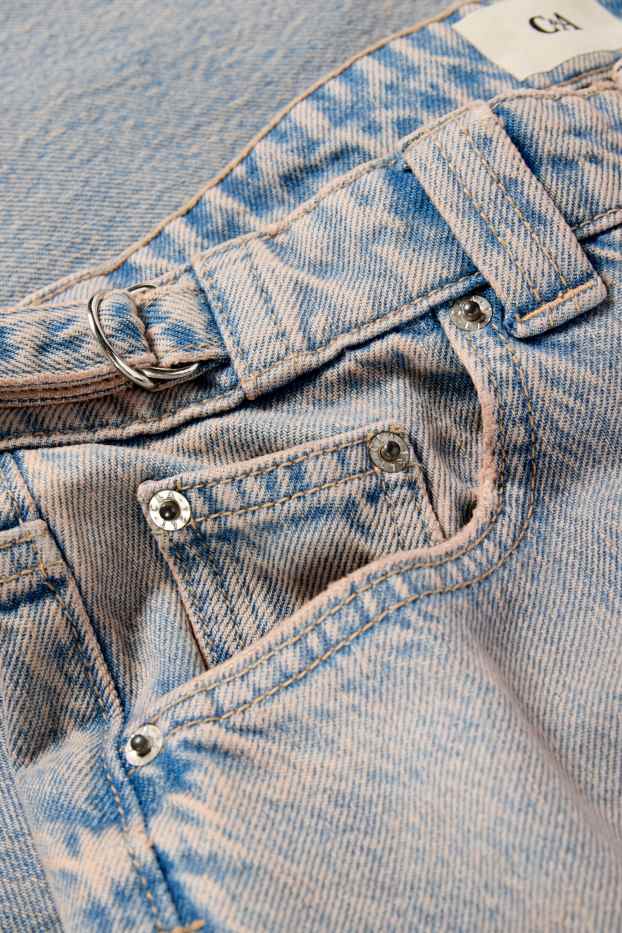 Dona - Baggy jeans - mid waist - texà gris clar