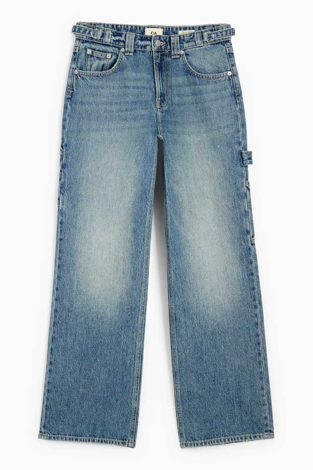 Femmes - Jean baggy - mid waist - jean bleu