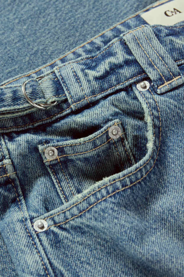 Femmes - Jean baggy - mid waist - jean bleu