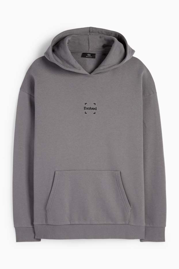 Uomo - Felpa con cappuccio - grigio scuro