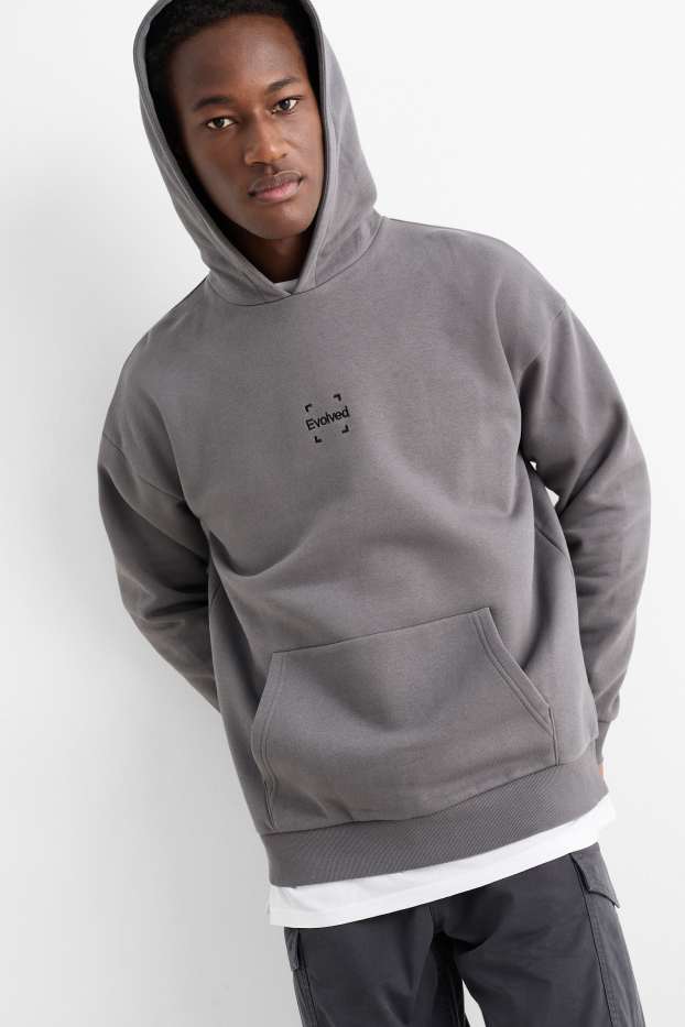 Uomo - Felpa con cappuccio - grigio scuro