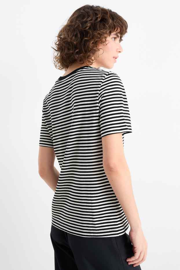 Dames - Set van 2 - T-shirt - zwart / wit
