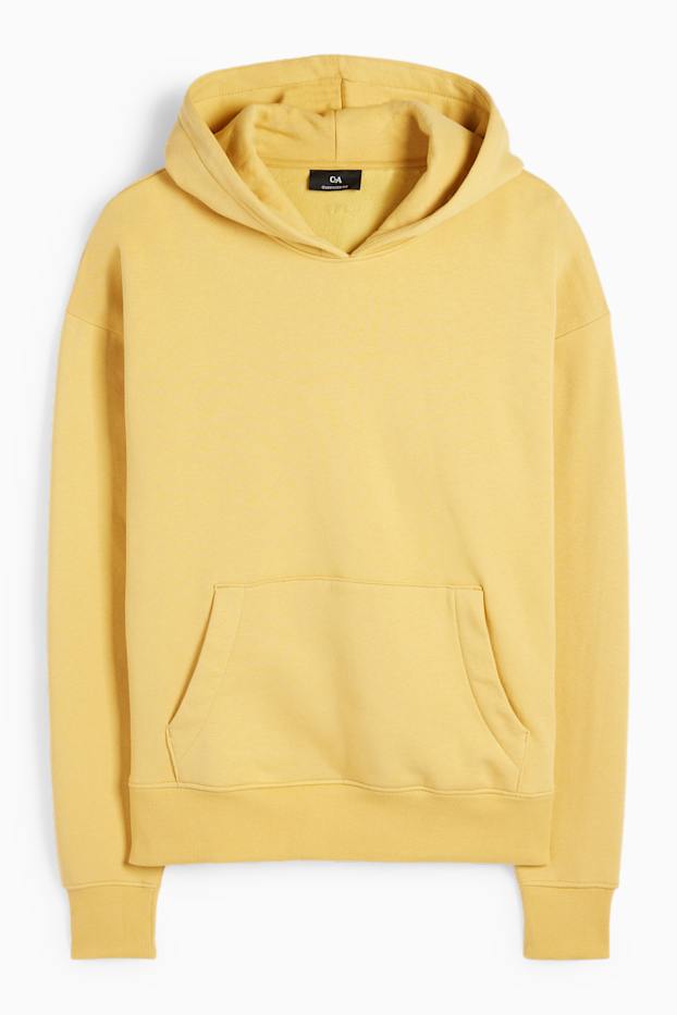 Uomo - Felpa con cappuccio oversize - giallo