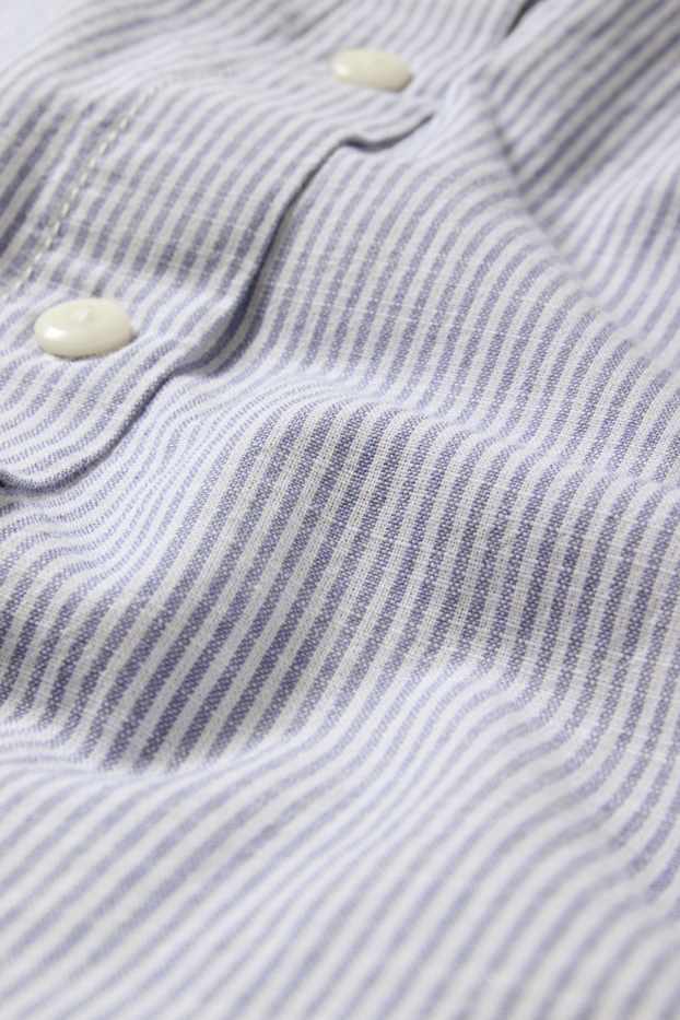 Women - Blouse - striped - blue