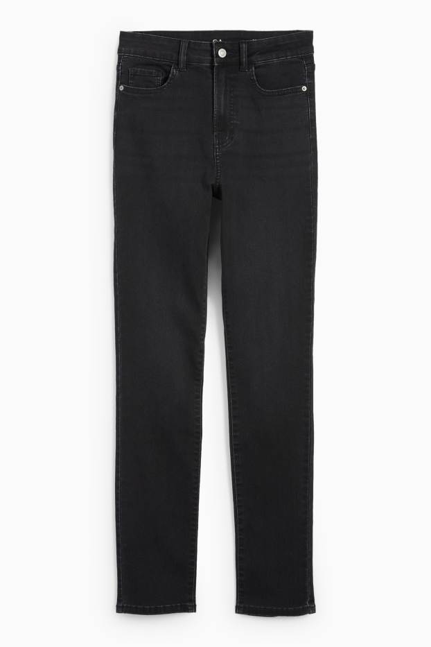 Women - Slim jeans - high waist - denim-dark gray