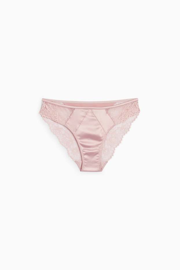 Femmes - Culotte satinée - rose