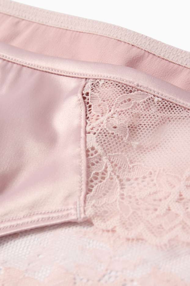 Femmes - Culotte satinée - rose