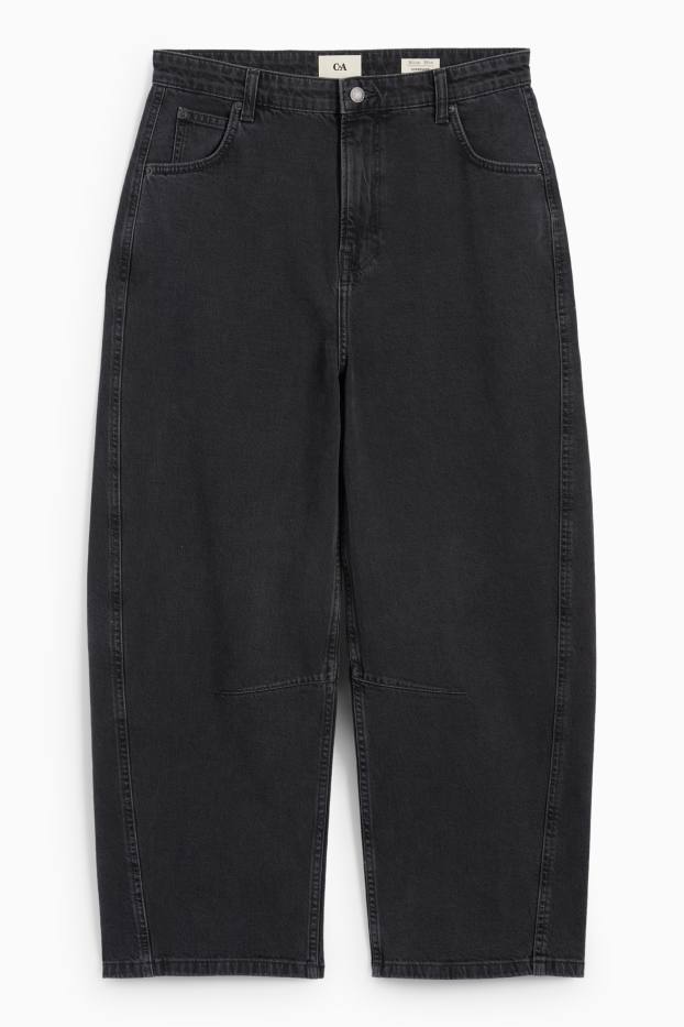 Damen - Balloon Jeans - Mid Waist - jeansgrau