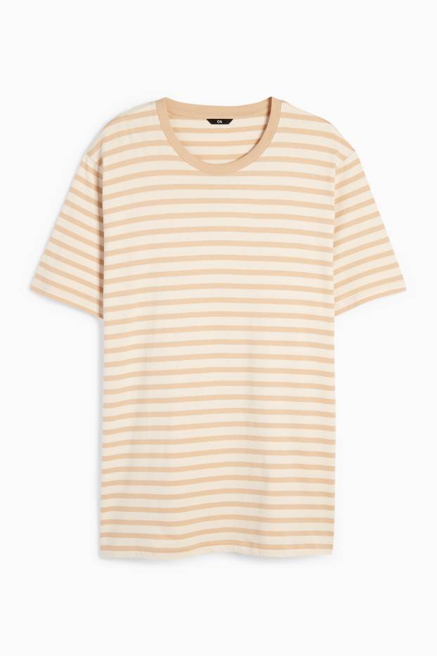 Herren - T-Shirt - gestreift - beige