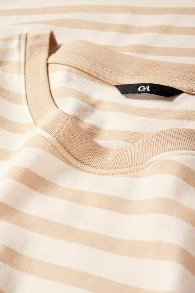 Herren - T-Shirt - gestreift - beige