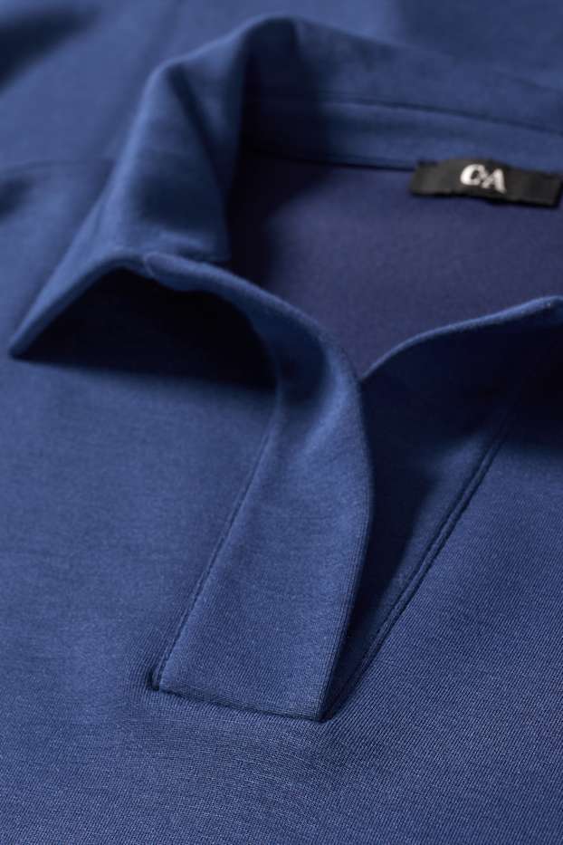 Femei - Bluză de molton basic - albastru închis