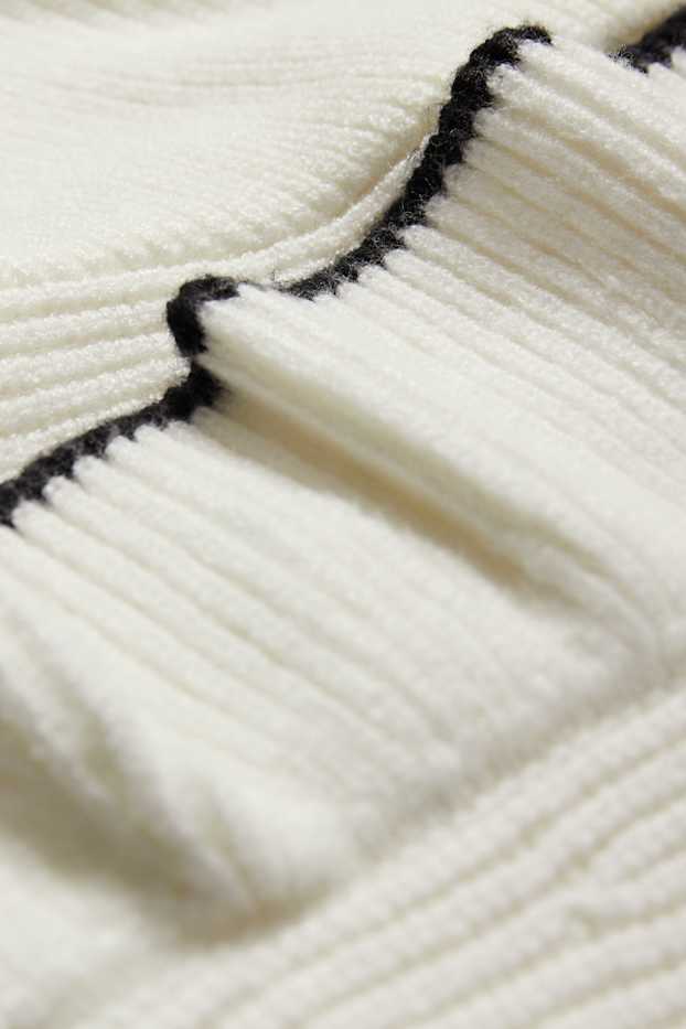 Kinder Mädchen - Pullover - gerippt - cremeweiß