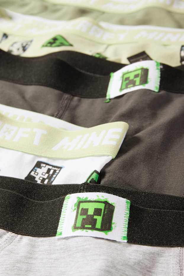 Děti - chlapci - Multipack 5 ks - Minecraft - boxerky - zelená