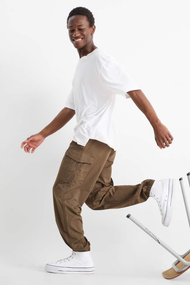 Uomo - Pantaloni cargo - verde scuro